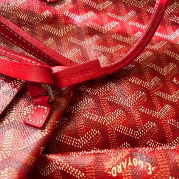 Goyard St Louis GM Red Shoulder Tote Bag & Pouch Goyardine Saint Louis Purse - Picture 10 of 13